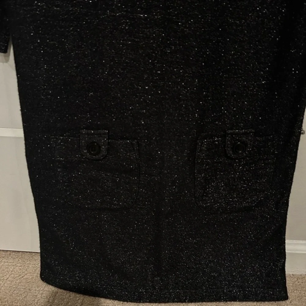 Tea Collection Youth sparkle‎ black sweater dress tunic pocket detail juniors
